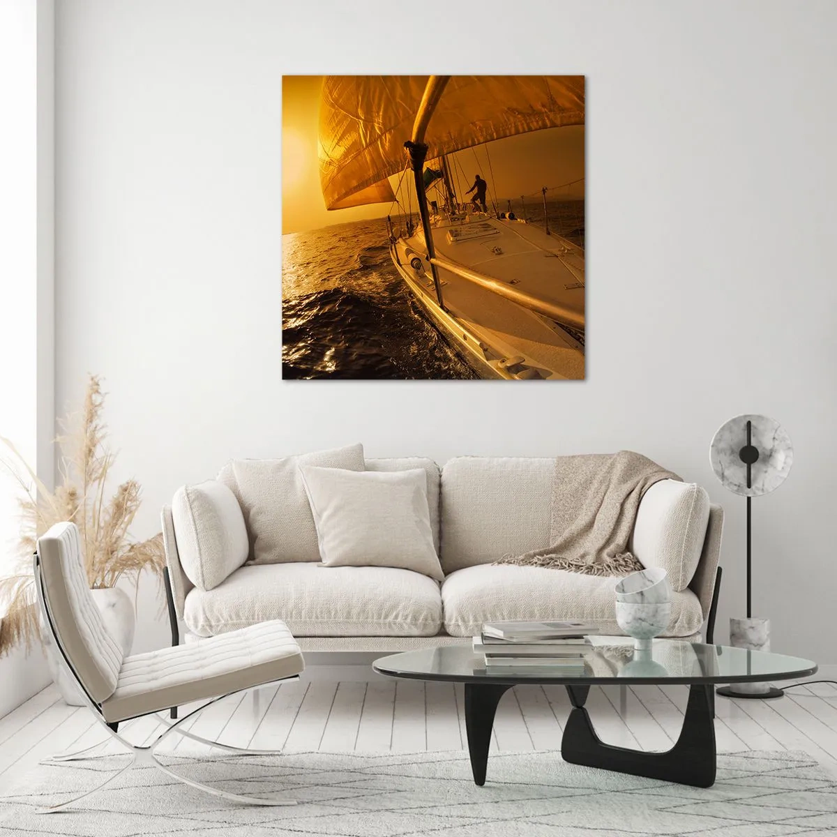 Impression sur verre - Image sur verre - Une soirée en por après une journée haute en couleurs - 30x30 cm