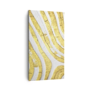 Impression sur toile - Image sur toile - Composition en blanc et or - 45x80 cm