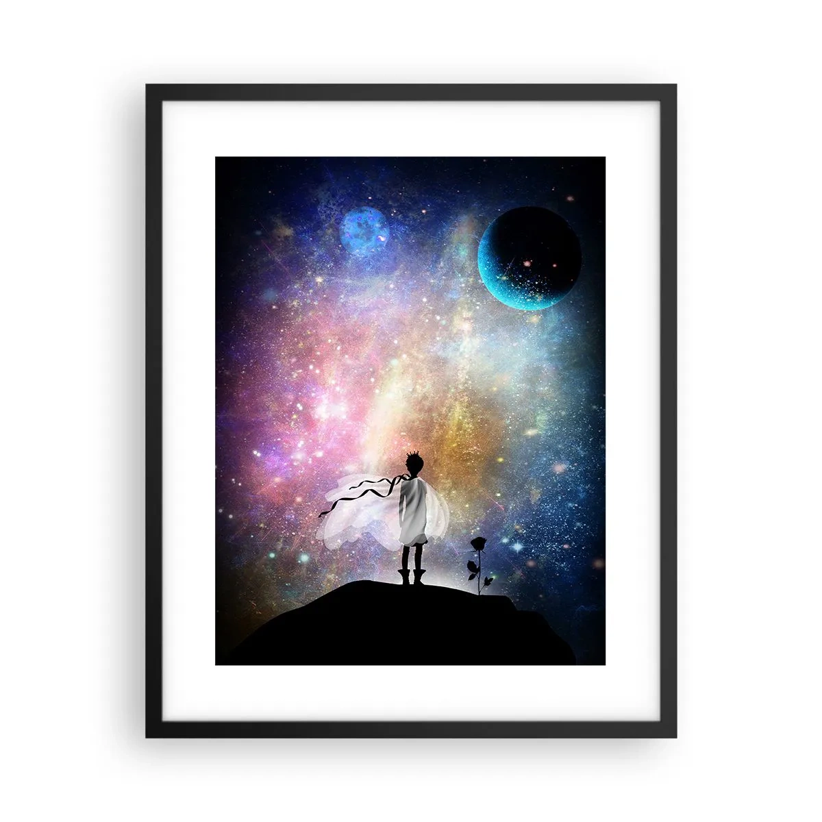 Affiche dans un cadre noir - Poster - Le Petit Prince - 40x50 cm