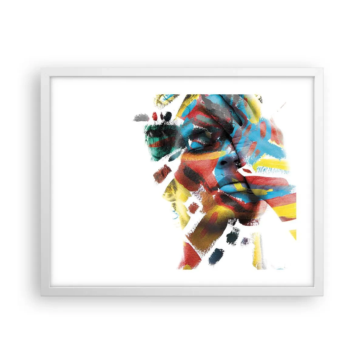 Affiche dans un cadre blanc - Poster - Personnalité colorée - 50x40 cm