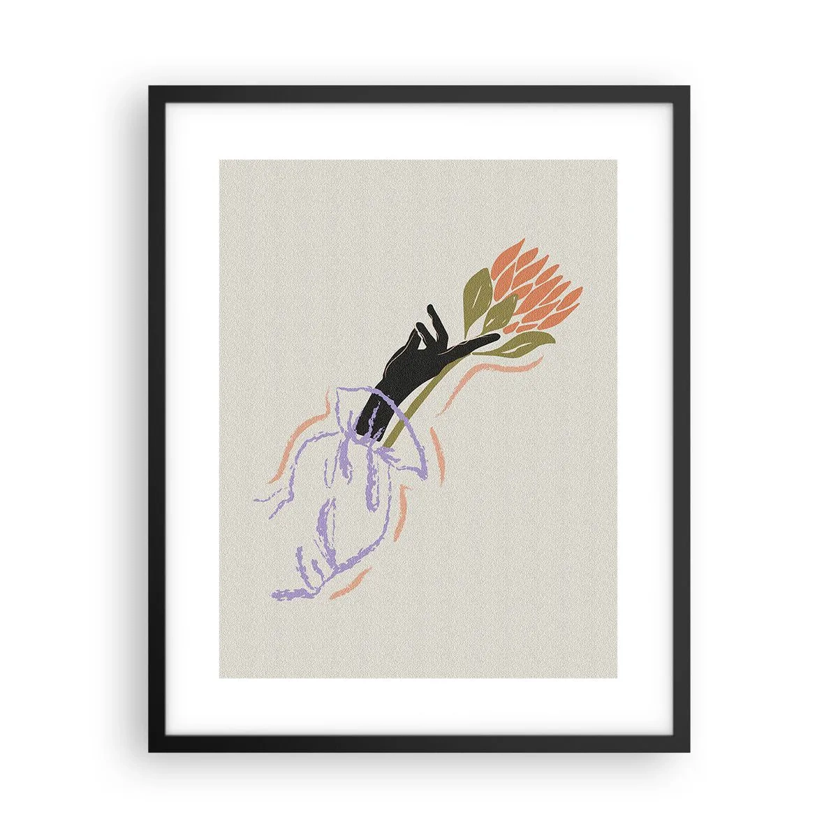 Affiche dans un cadre noir - Poster - Touche fraternelle - 40x50 cm