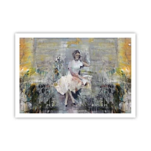 Affiche - Poster - Portrait artistique d'une femme aux couleurs pastel - 100x70cm - Classique et moderne - Décoration murale moderne pour le salon et la chambre ARTTOR