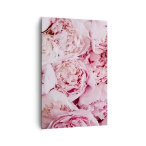 Impression sur toile - Image sur toile - Gros plan d'un bouquet de pivoines roses - 80x120cm - Caliné et parfumé - Décoration murale moderne pour le salon et la chambre ARTTOR