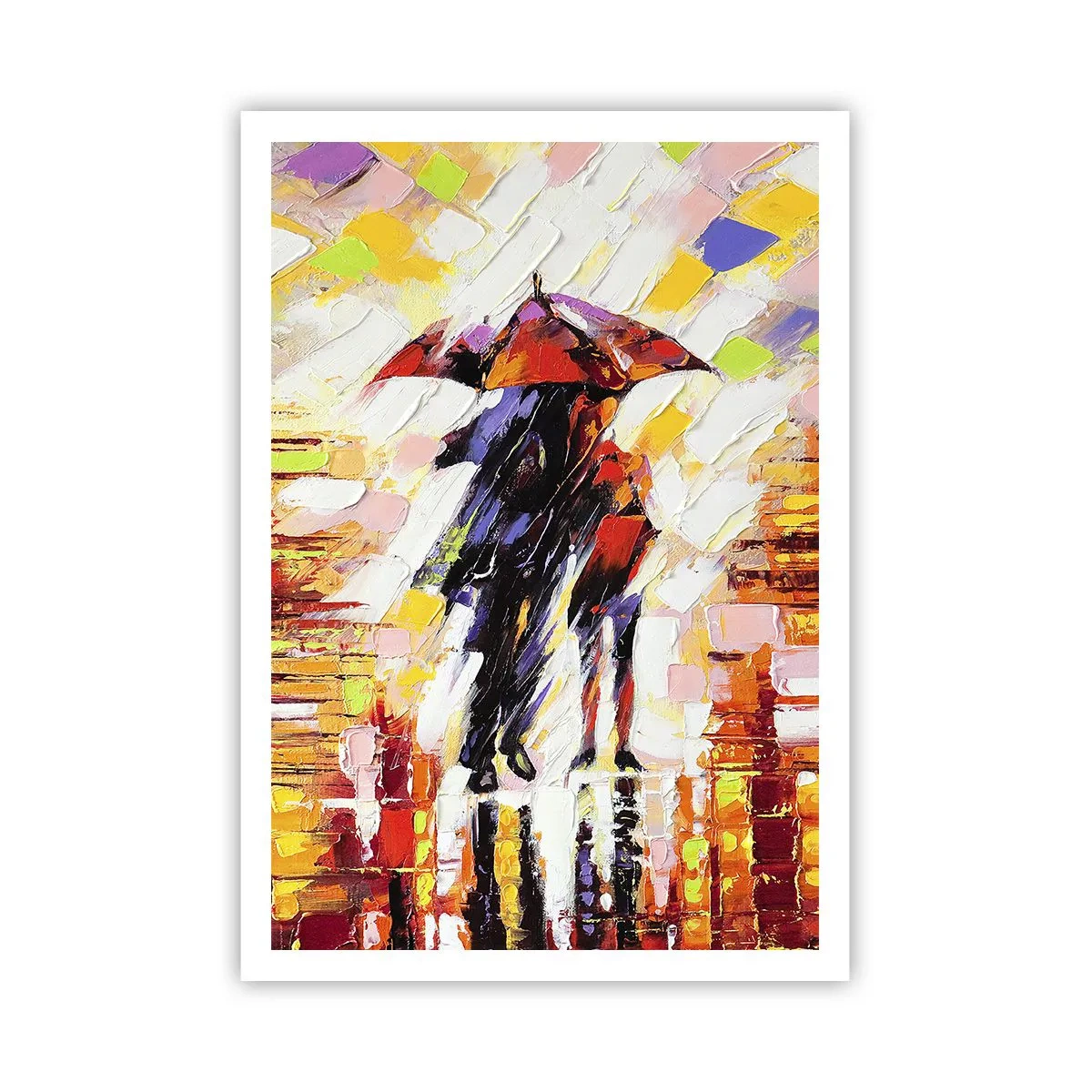Affiche - Poster - Ensemble à travers la nuit et la pluie - 70x100 cm