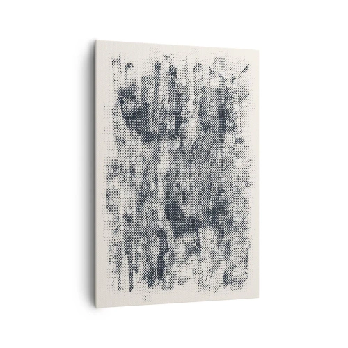 Impression sur toile - Image sur toile - Composition brumeuse abstraite dans des tons de gris - 70x100cm - Composition brumeuse - Décoration murale moderne pour le salon et la chambre ARTTOR