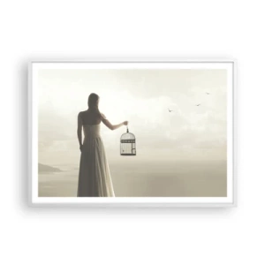 Affiche dans un cadre blanc - Poster - Soi libre - 100x70 cm