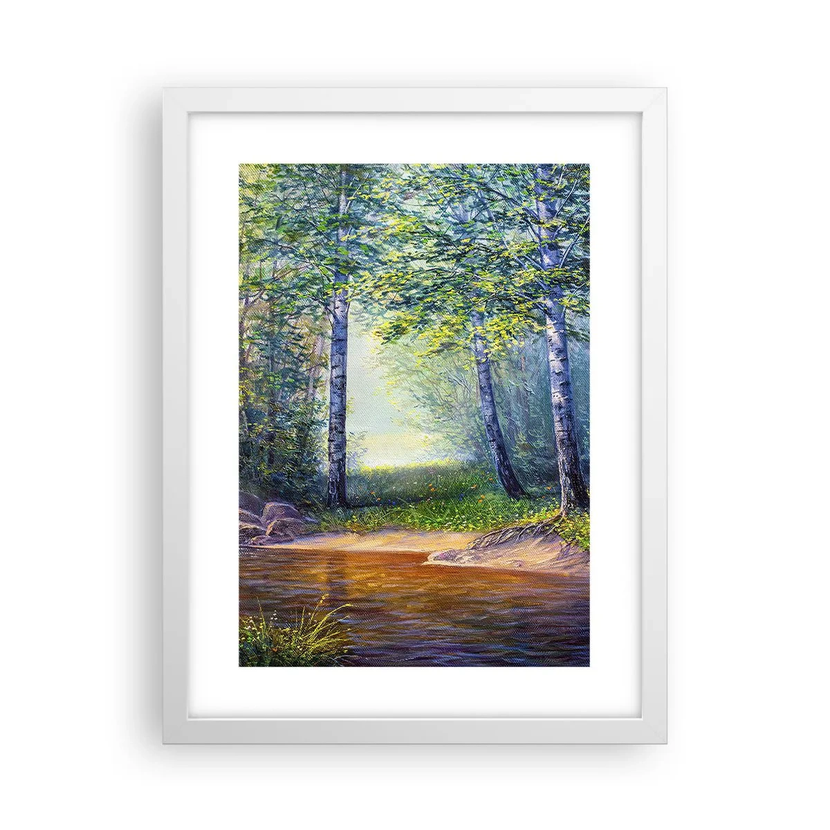 Affiche dans un cadre blanc - Poster - Paysage idyllique - 30x40 cm