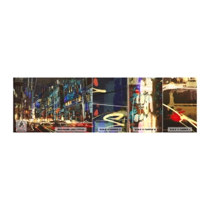 Échantillon De Papier Peint Standard Eco - L'agitation de la rue en soirée - Ville, Architecture, Vie nocturne - 100x30 cm