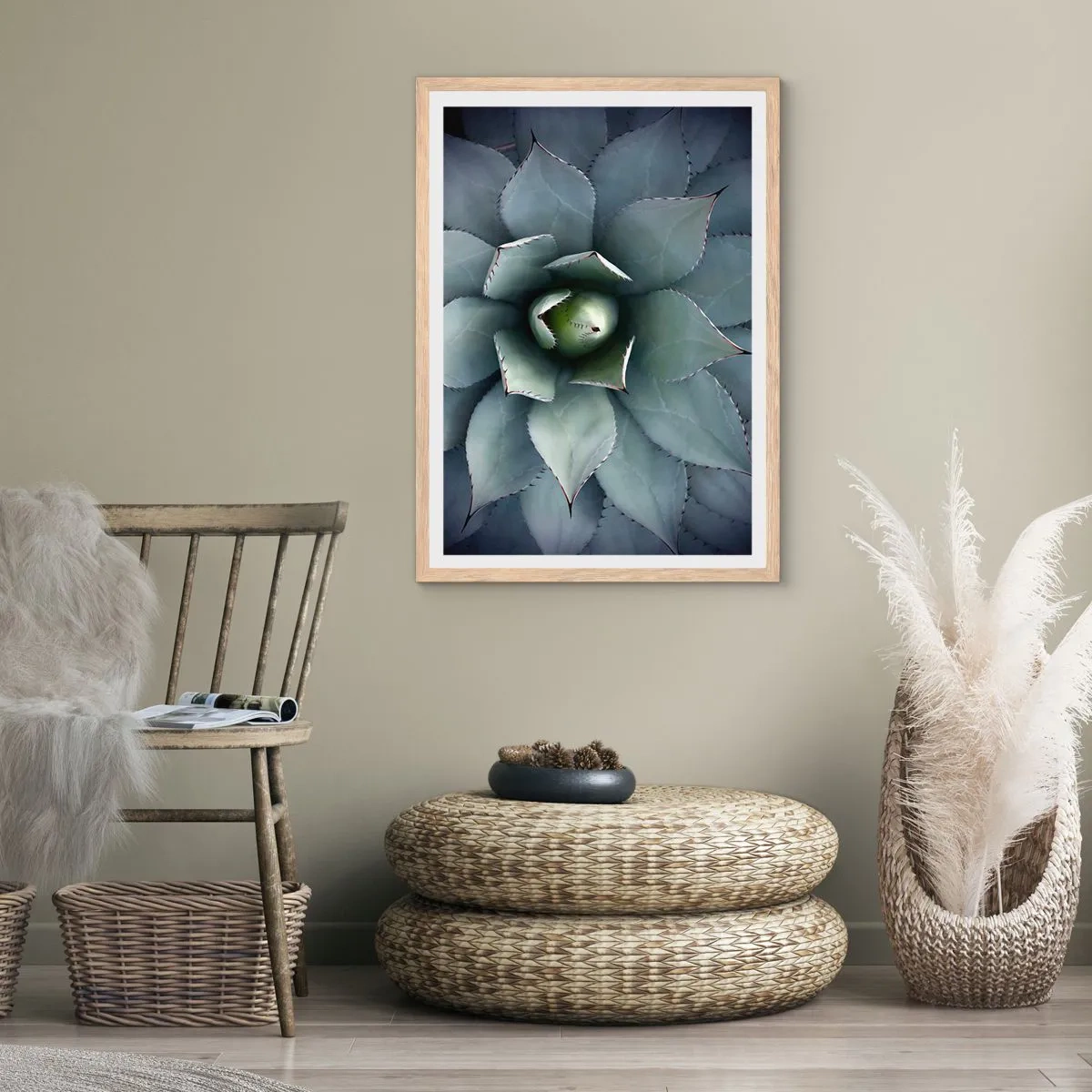 Affiche dans un chêne clair - Poster - Wabi et observe - 70x100 cm