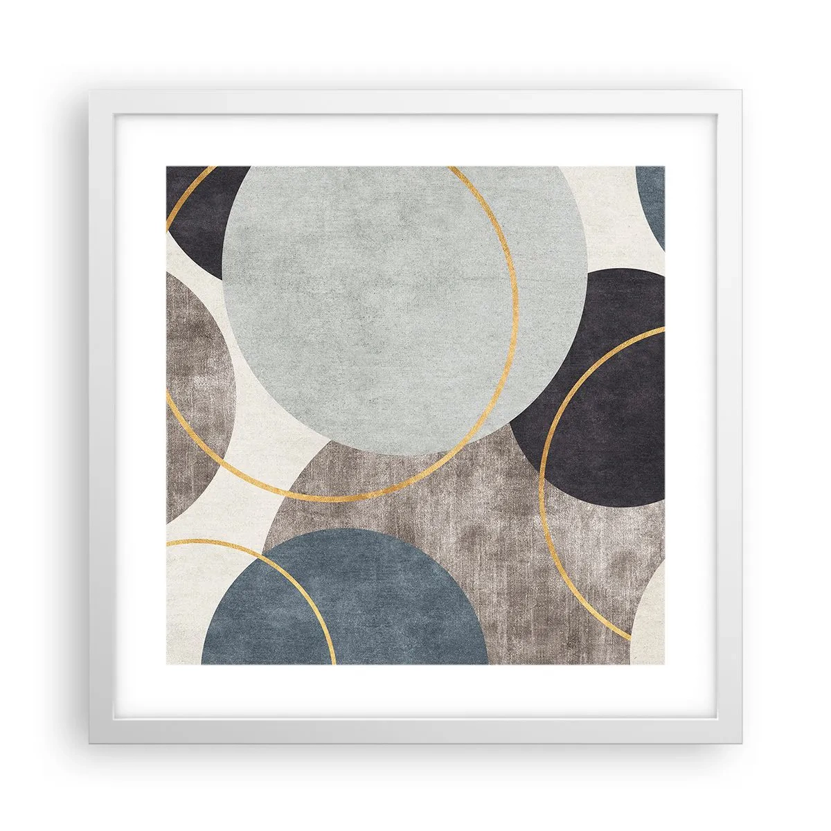 Affiche dans un cadre blanc - Poster - Cercles sur cercles - 40x40 cm