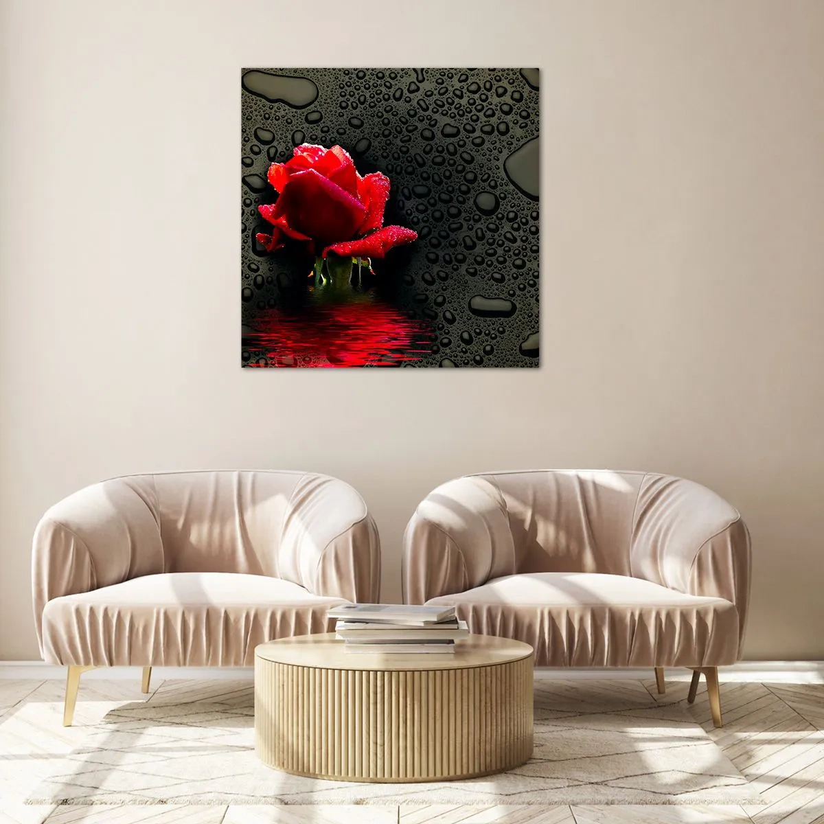 Impression sur verre - Image sur verre - Rouge et noir - 30x30 cm