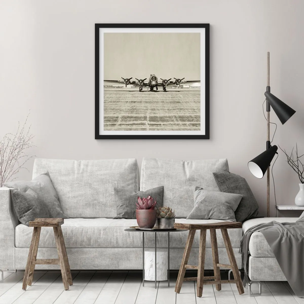 Affiche dans un cadre noir - Poster - Toujours prêt! - 30x30 cm