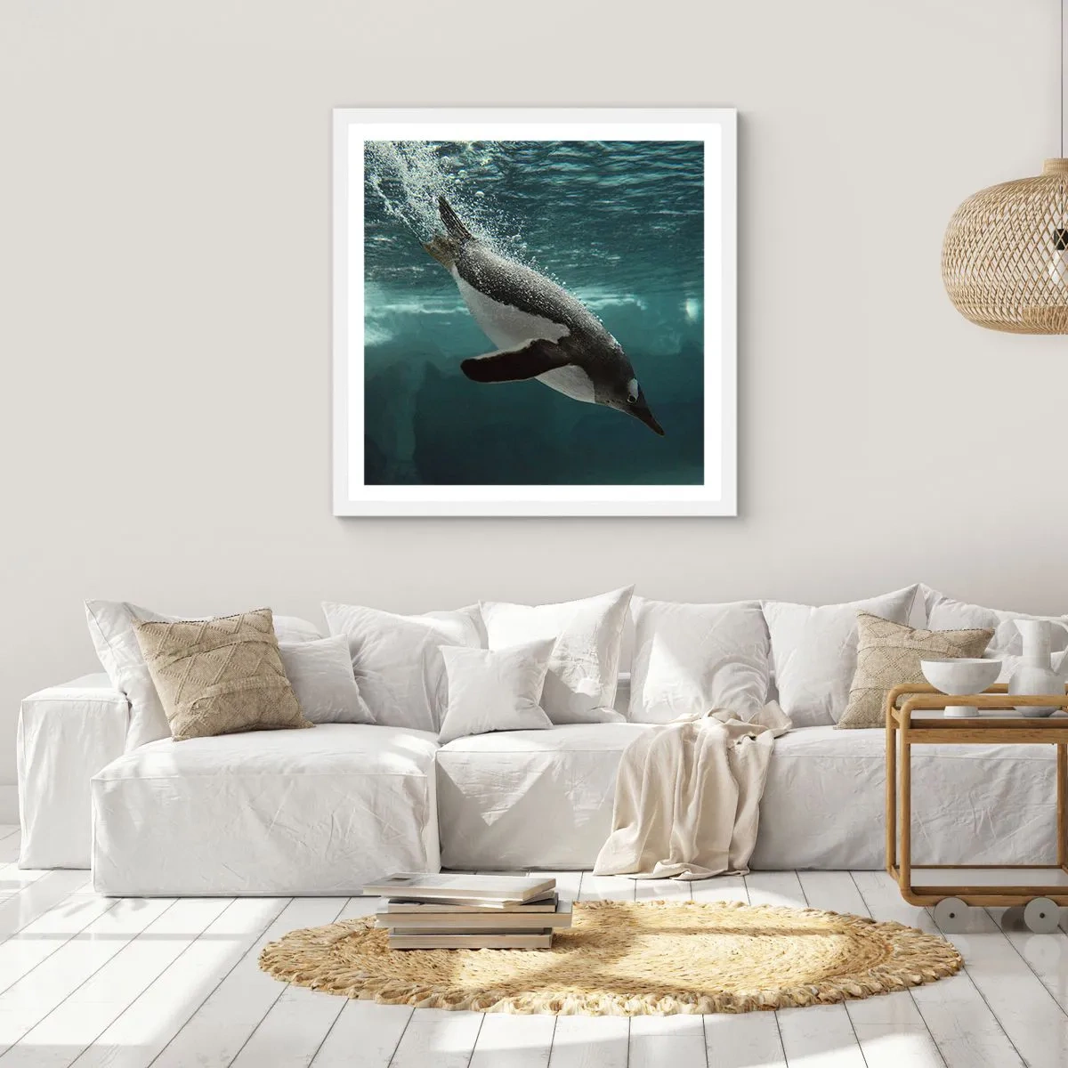 Affiche dans un cadre blanc - Poster - Bienvenue dans mon monde - 60x60 cm