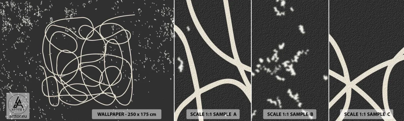 Échantillon De Papier Peint Standard Eco - Errance des pensées - Abstraction, Graphique, Morceau - 100x30 cm