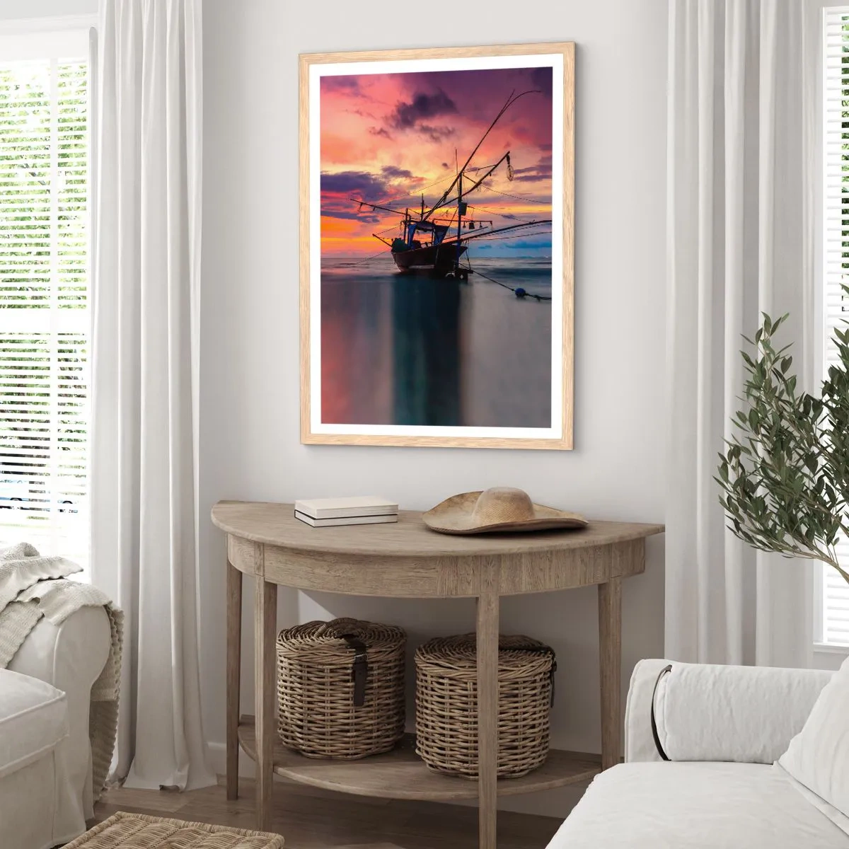 Affiche dans un chêne clair - Poster - Soirée exotique - 50x70 cm