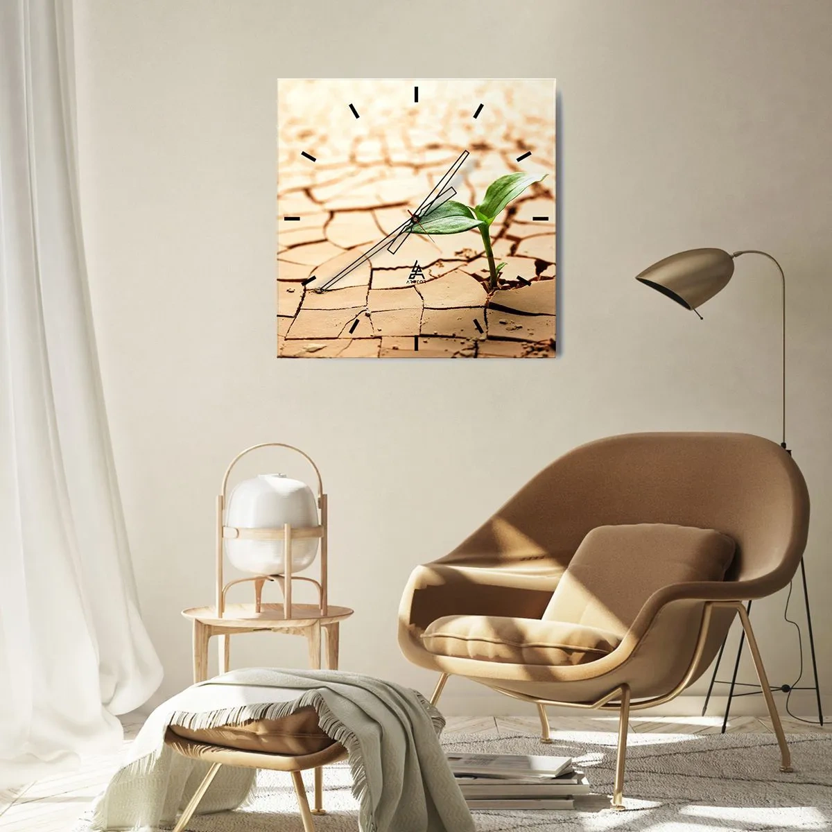 Horloge murale - Pendule murale - La force indomptable de la vie - 30x30 cm