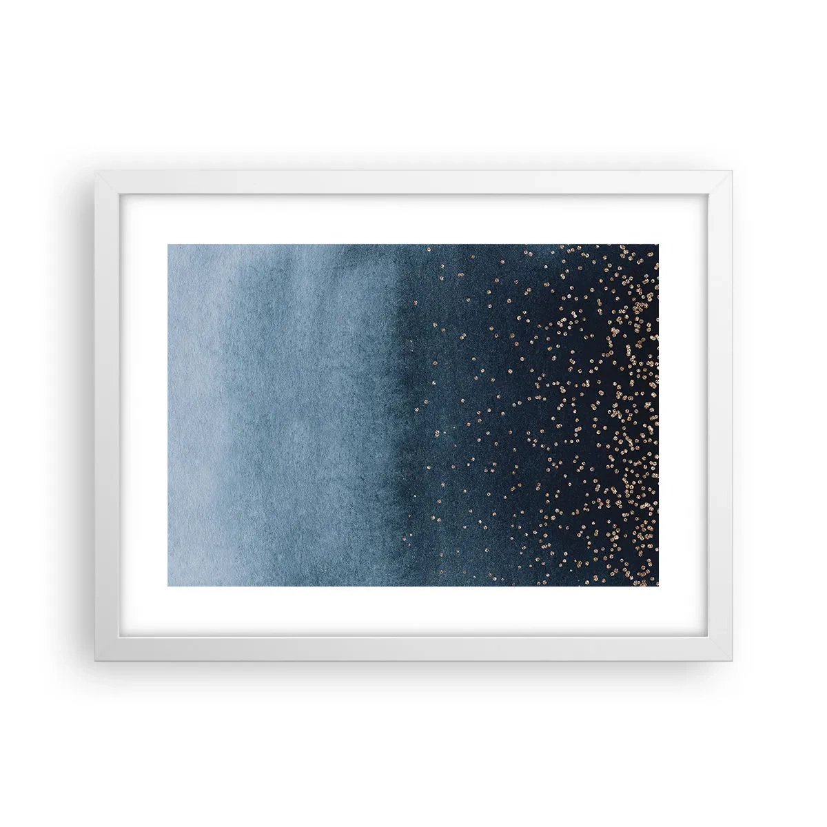 Affiche dans un cadre blanc - Poster - Composition - phases bleues - 40x30 cm