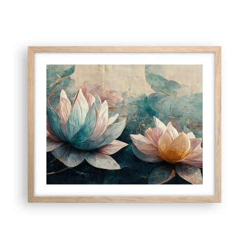 Affiche dans un chêne clair - Poster - Les étoiles du lac - 50x40 cm