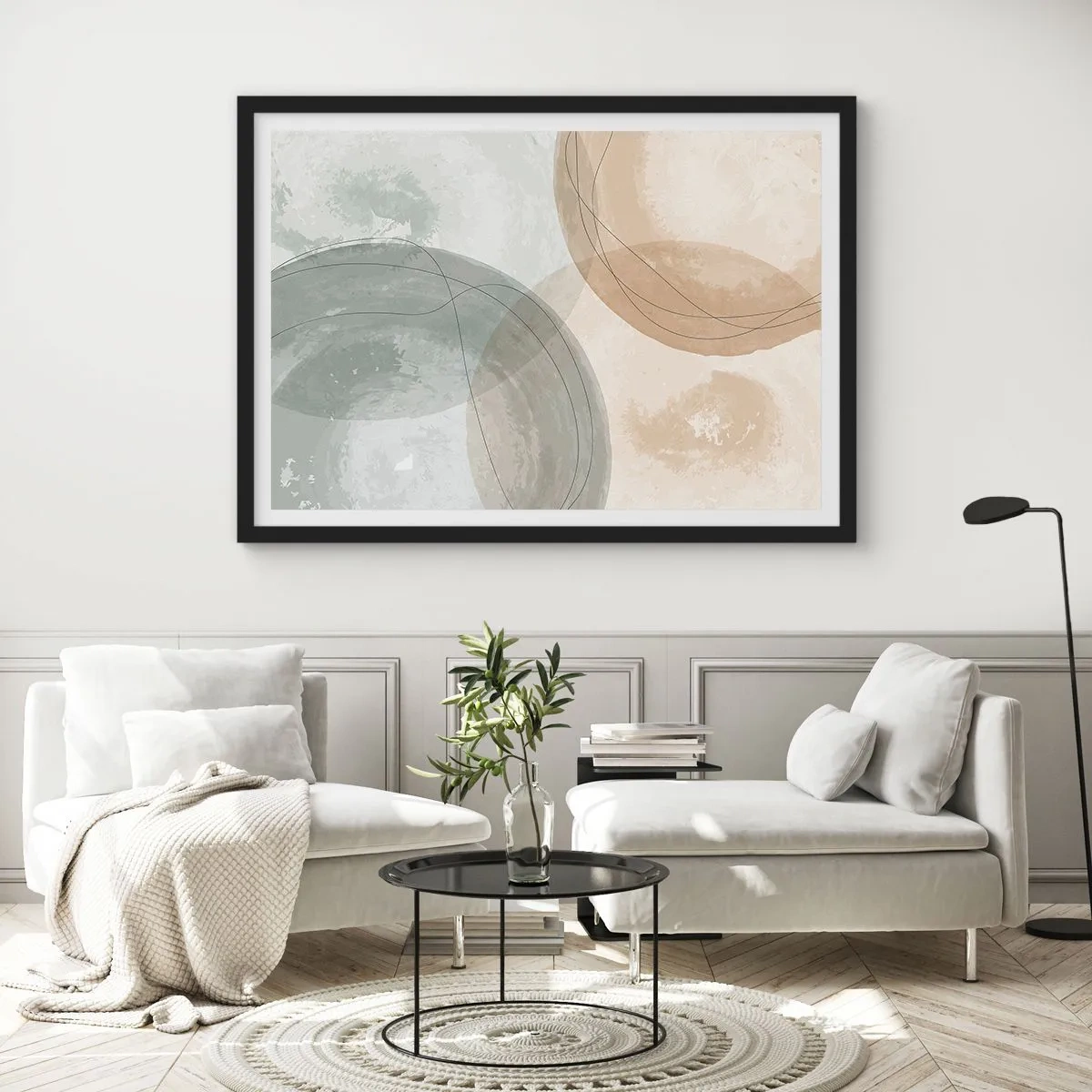 Affiche dans un cadre noir - Poster - Mondes pénétrants - 50x40 cm