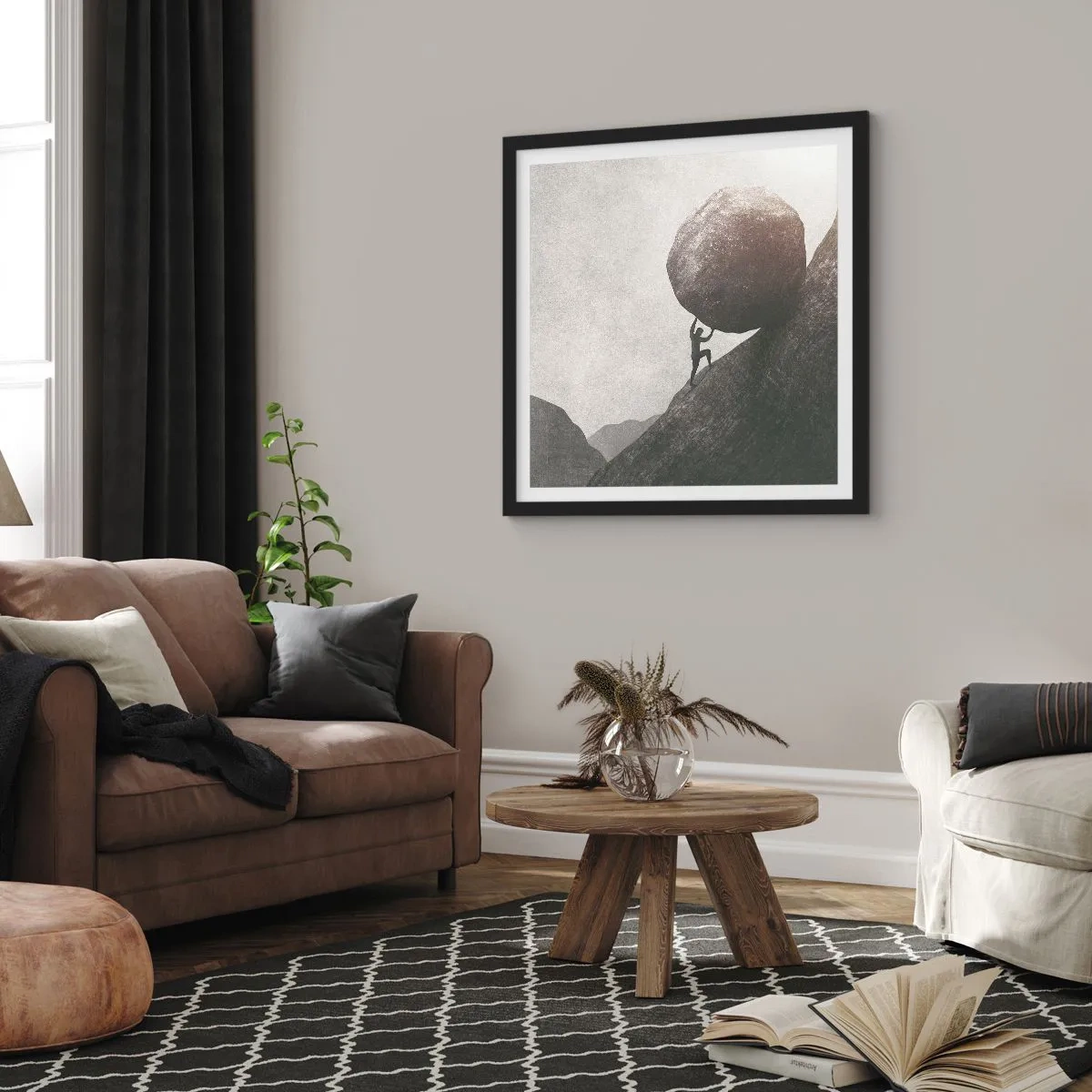 Affiche dans un cadre noir - Poster - Je crois contre tout espoir - 30x30 cm