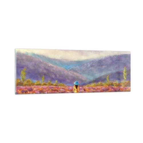 Impression sur verre - Image sur verre - Dans un monde lavande - 90x30 cm