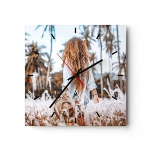 Horloge murale - Pendule murale - Né de peluches d'herbe - 40x40 cm