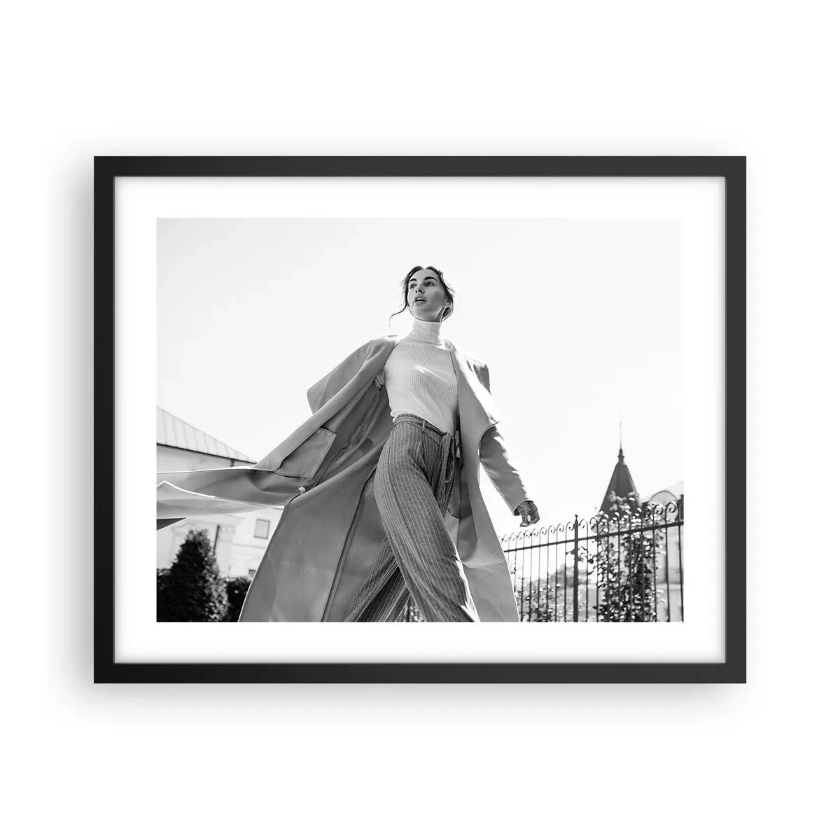 Affiche dans un cadre noir - Poster - Tu viens avec moi? - 50x40 cm