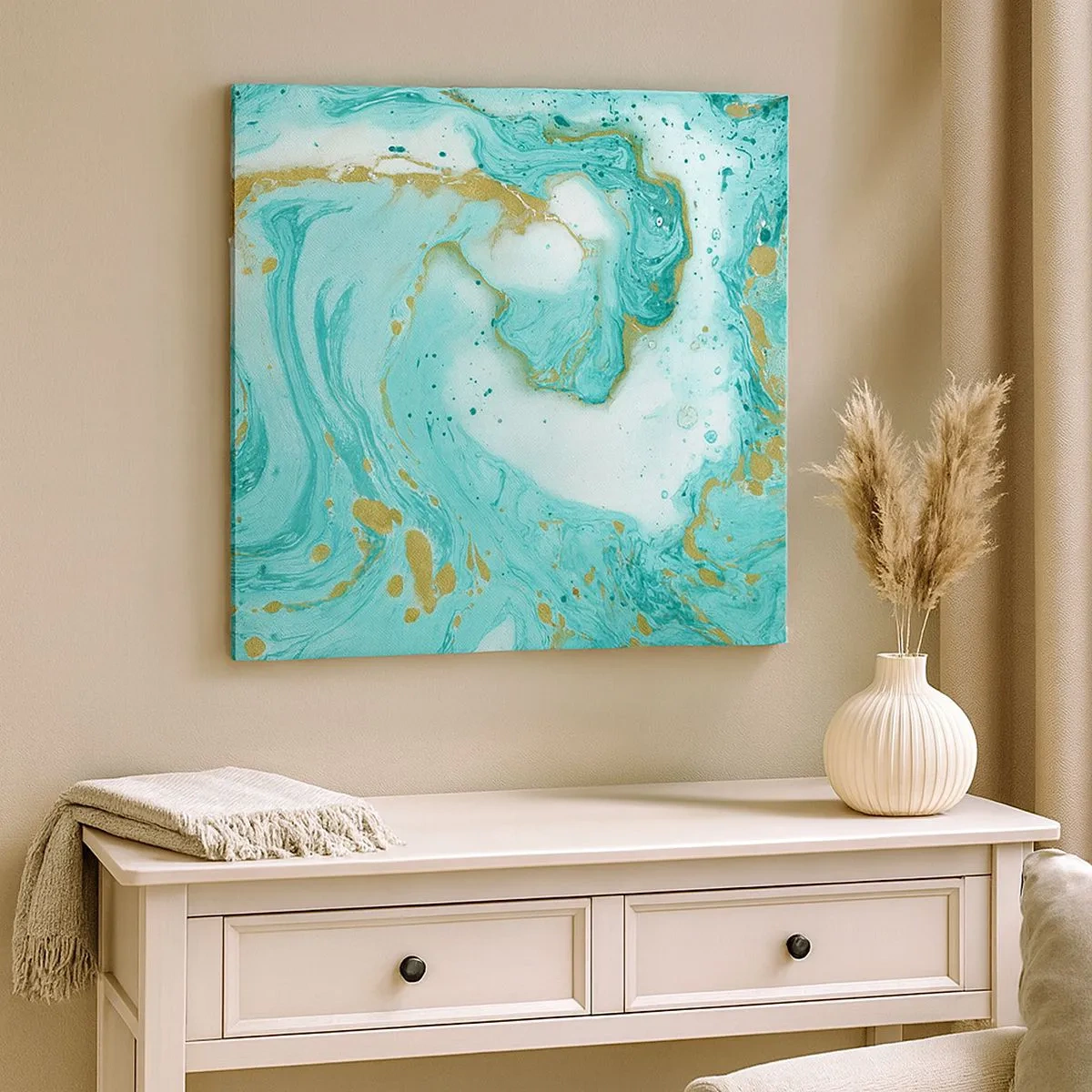 Impression sur toile - Image sur toile - Sous la grande vague de l'ère Edo - 30x30 cm