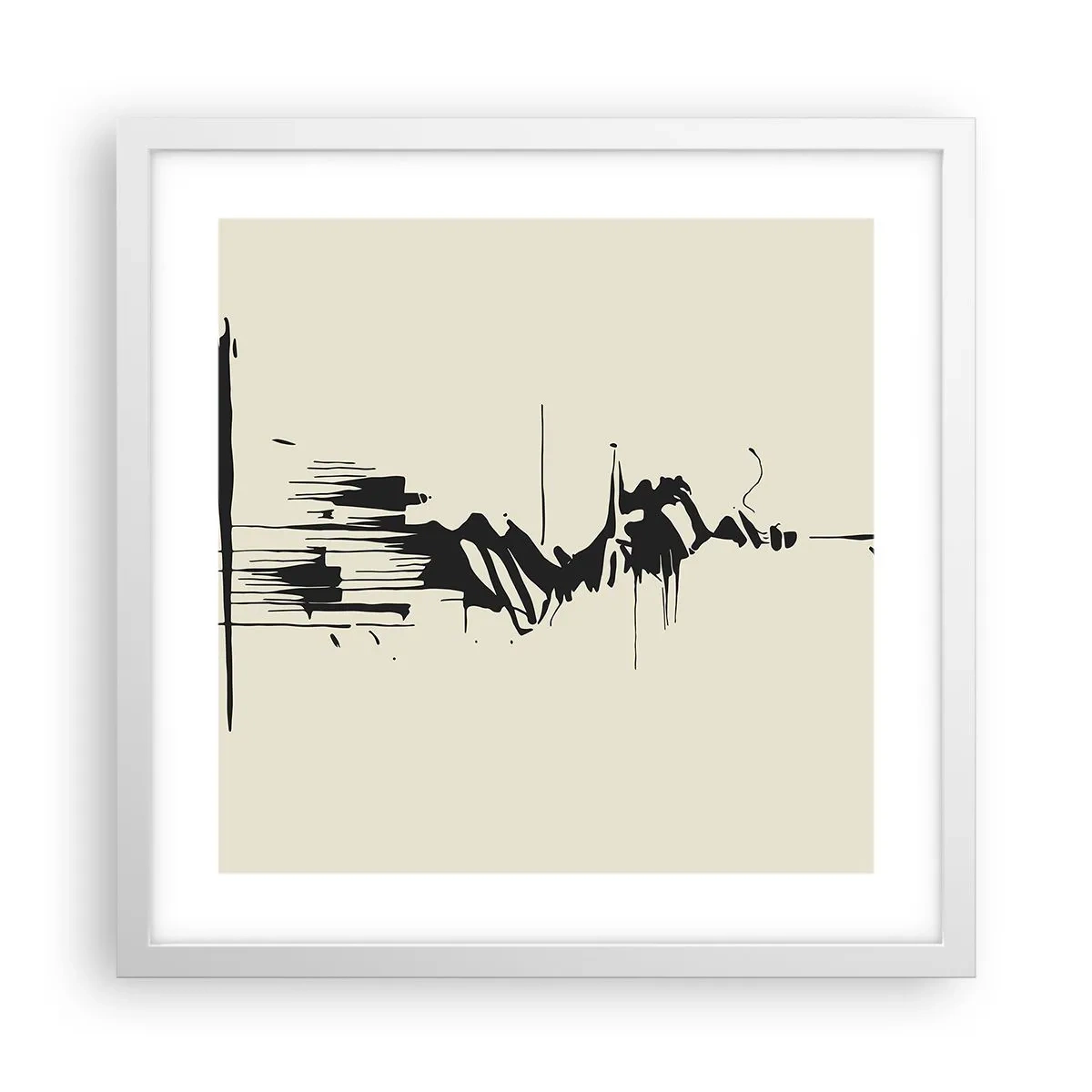 Affiche dans un cadre blanc - Poster - Abstraction hâtive - 40x40 cm