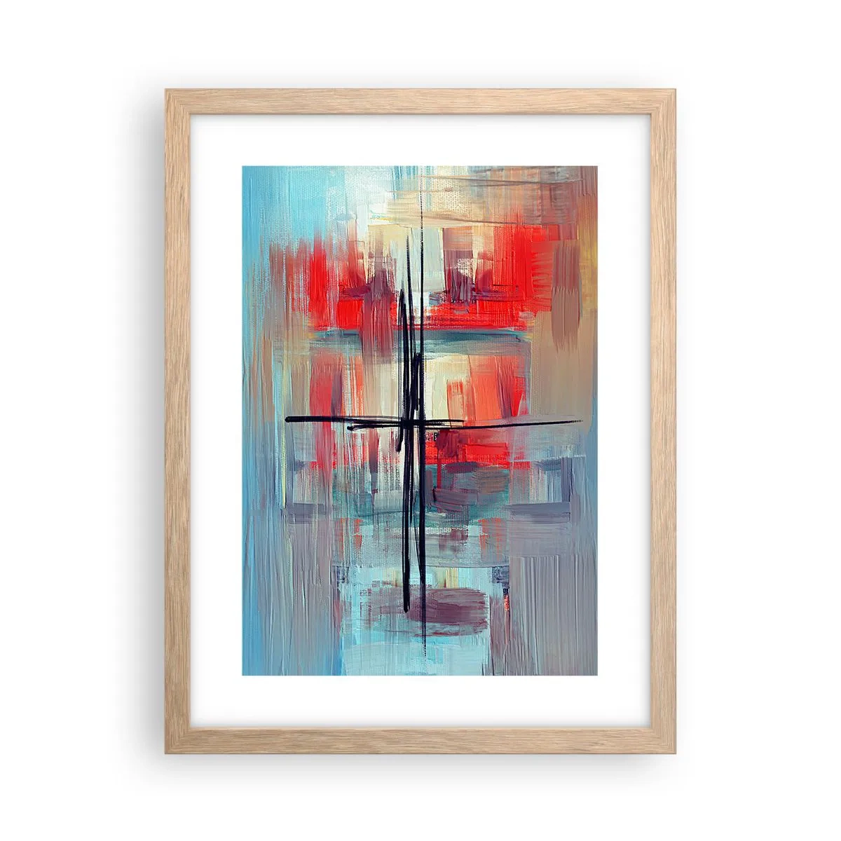 Affiche dans un chêne clair - Poster - Un paysage dans une dimension inconnue - 30x40 cm