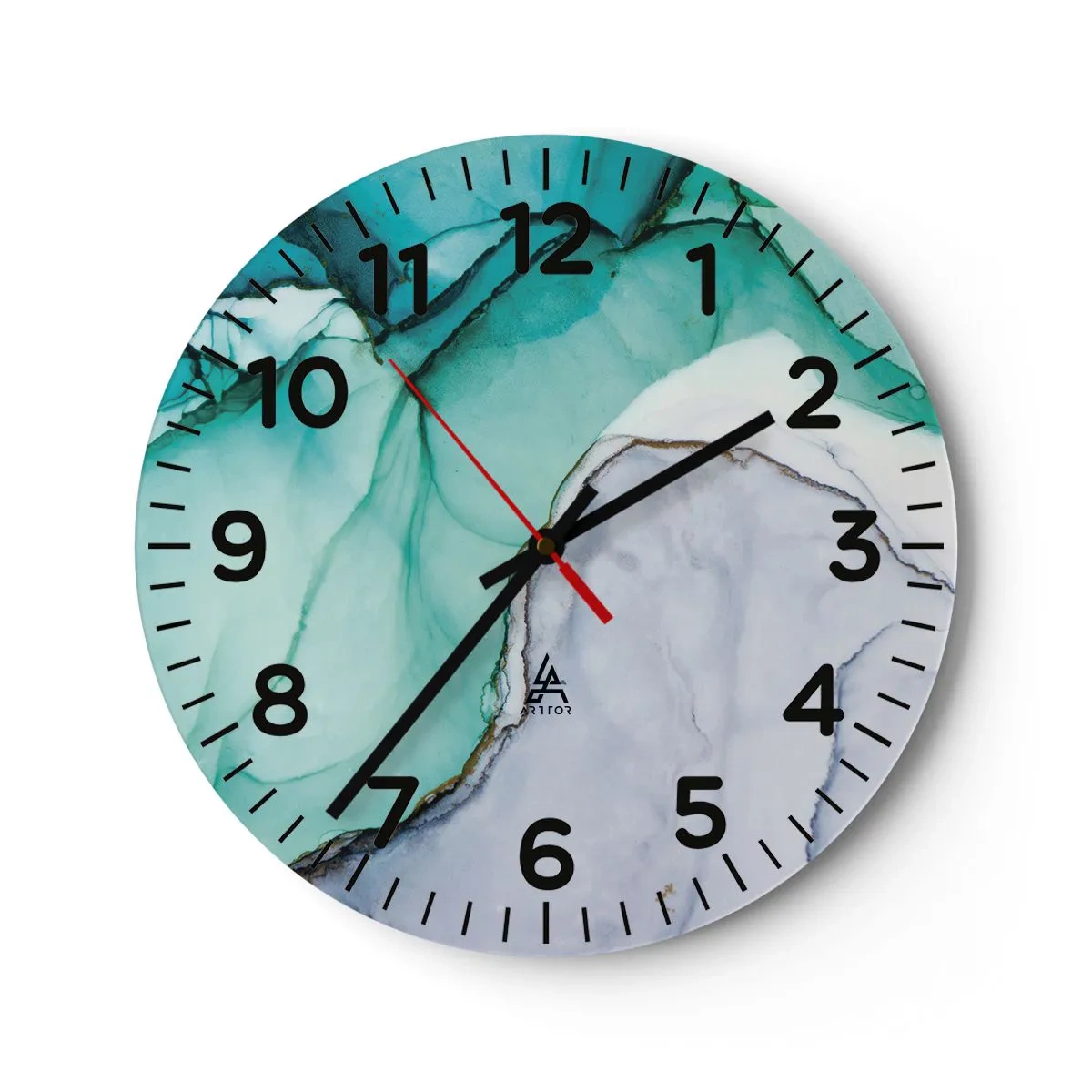 Horloge murale - Pendule murale - Étude de turquoise - 30x30 cm