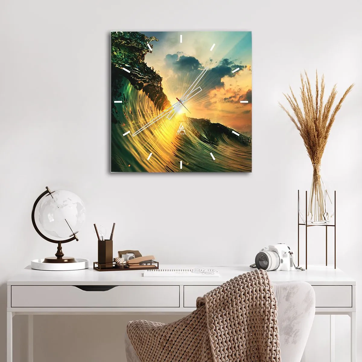 Horloge murale - Pendule murale - Surfeur, où es-tu ? - 30x30 cm