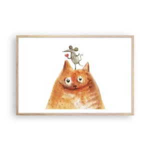 Affiche dans un chêne clair - Poster - Amour paradoxal - 91x61 cm