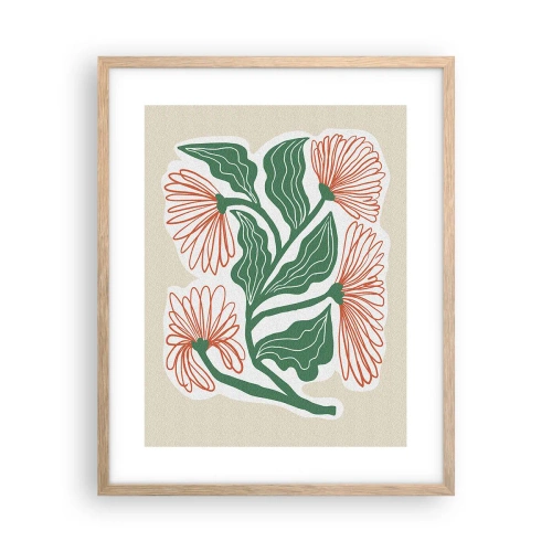 Affiche dans un chêne clair - Poster - Folk et moderne - 40x50 cm