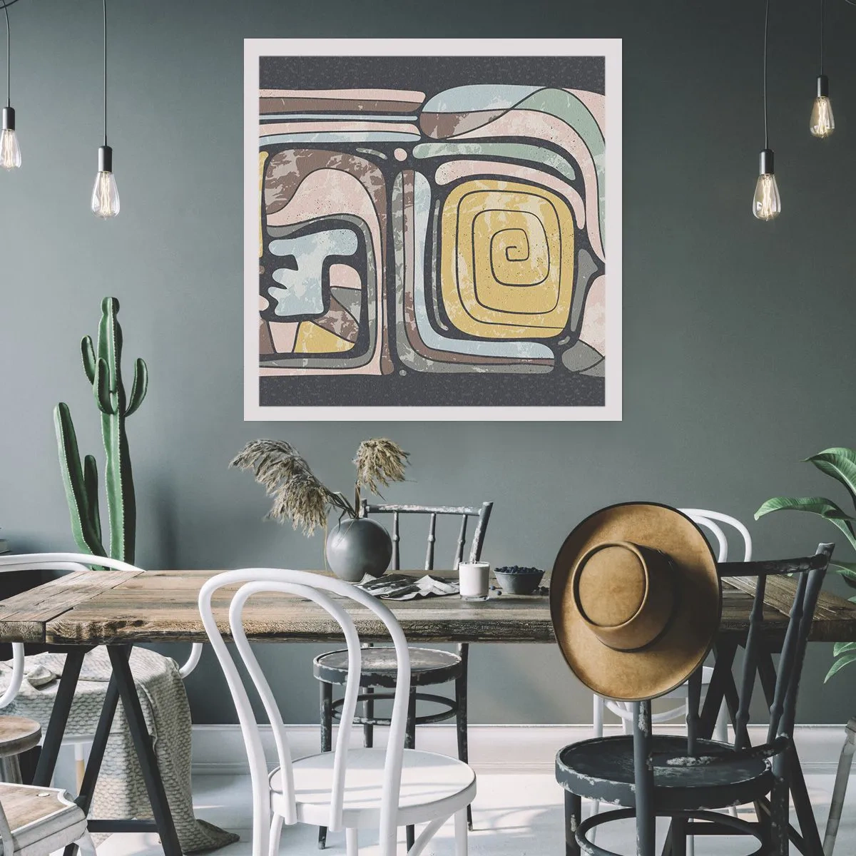 Affiche - Poster - L'abstraction dans l'esprit précolombien - 50x50 cm