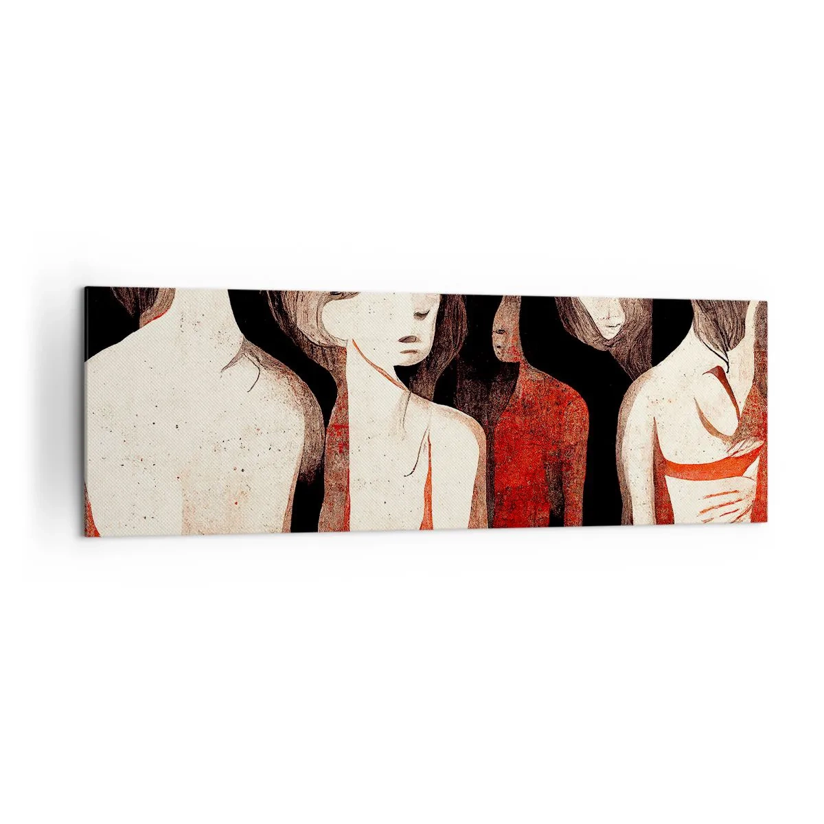 Impression sur toile - Image sur toile - Figures artistiques dans une composition abstraite - 160x50cm - Madones des ténèbres - Décoration murale moderne pour le salon et la chambre ARTTOR