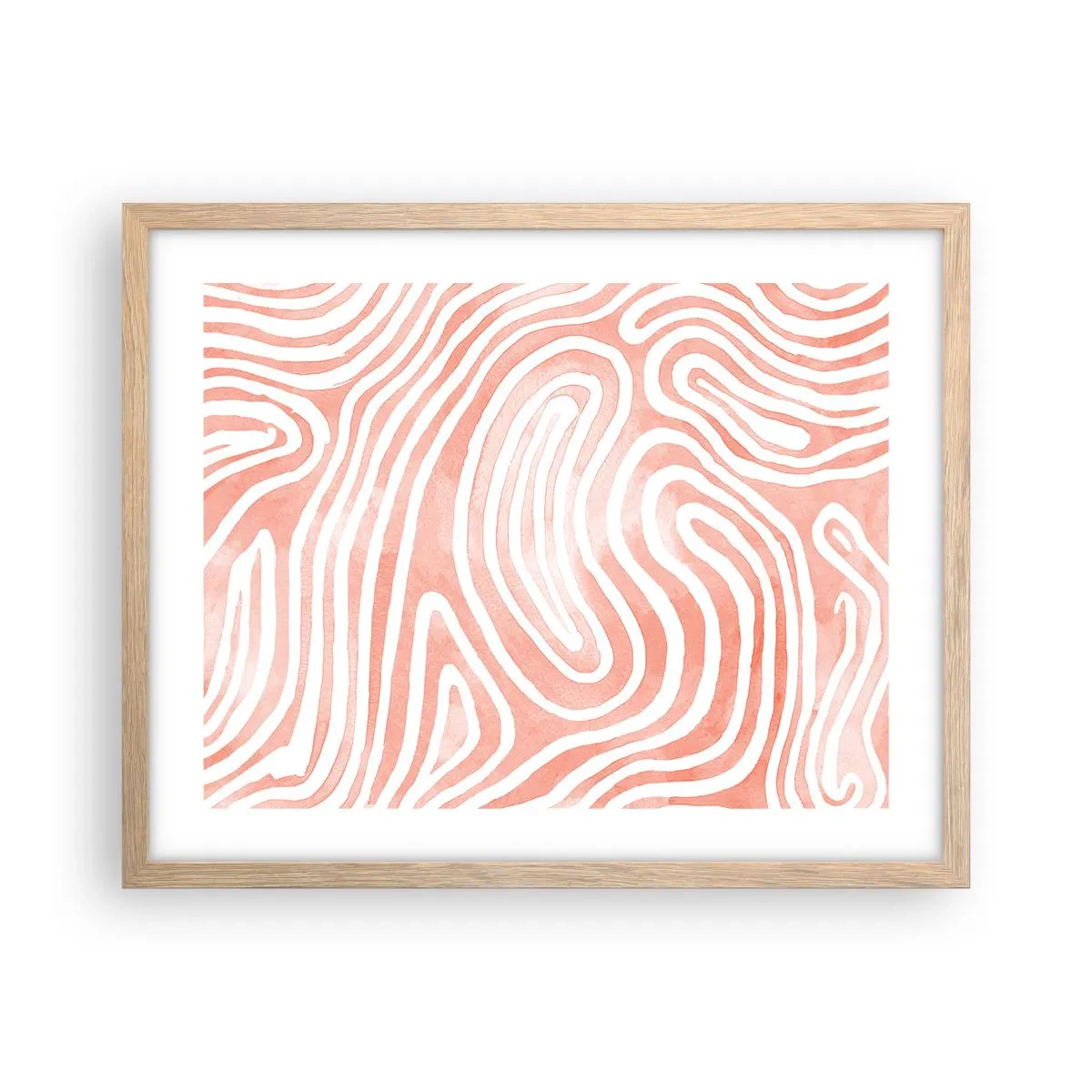 Affiche dans un chêne clair - Poster - Dans le labyrinthe de corail - 50x40 cm