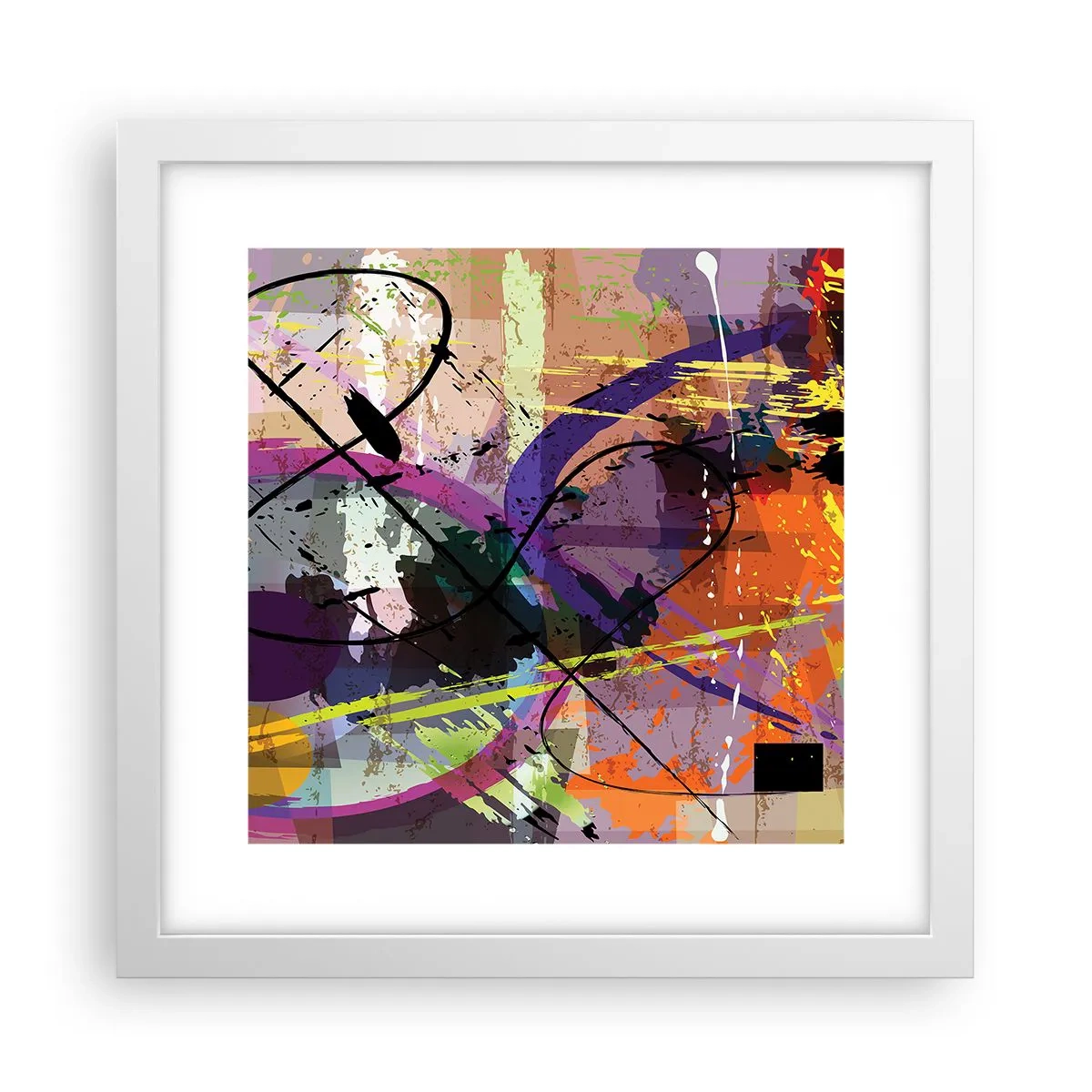 Affiche dans un cadre blanc - Poster - Vous pouvez aller tout droit ou autour - 30x30 cm