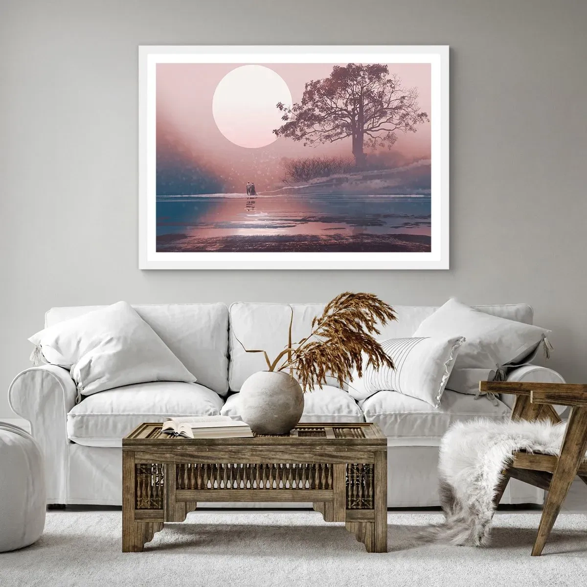 Affiche dans un cadre blanc - Poster - Merveilles de la nuit - 50x40 cm