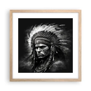 Affiche dans un chêne clair - Poster - Un leader et un guerrier - 40x40 cm