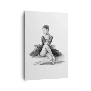 Impression sur toile - Image sur toile - Un croquis d'une ballerine dans un style subtil et classique - 70x100cm - Envoutée par la danse - Décoration murale moderne pour le salon et la chambre ARTTOR
