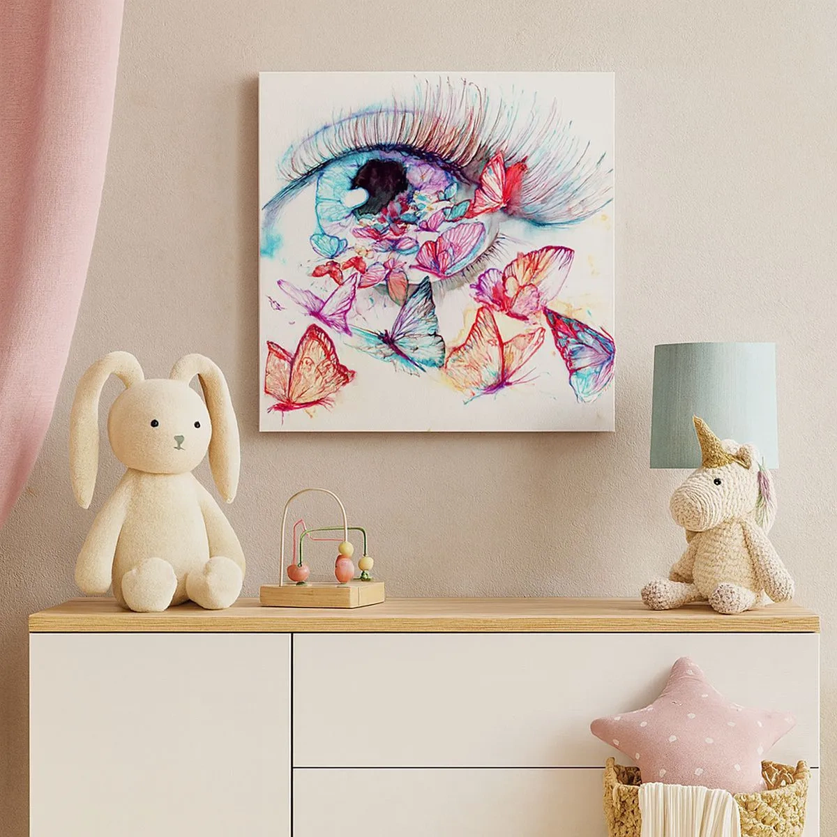 Impression sur toile - Image sur toile - Charme des yeux de conte de fées - 30x30 cm