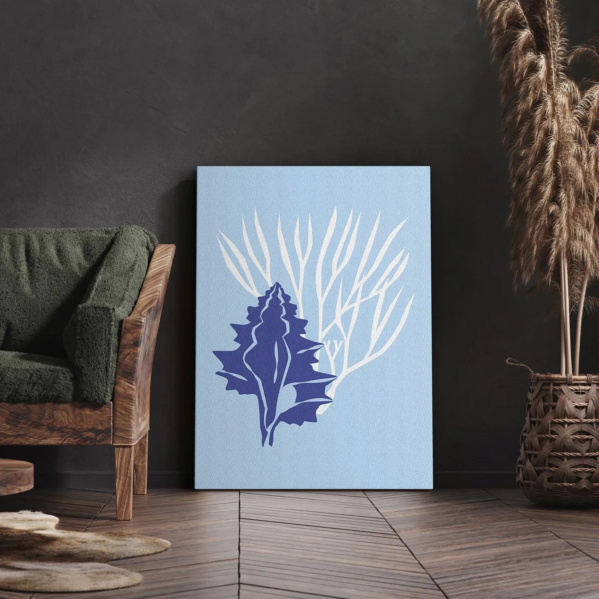 Impression sur toile - Image sur toile - Formes feuillues - 55x100 cm