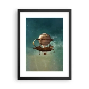 Affiche dans un cadre noir - Poster - Jules Verne vous salue - 30x40 cm