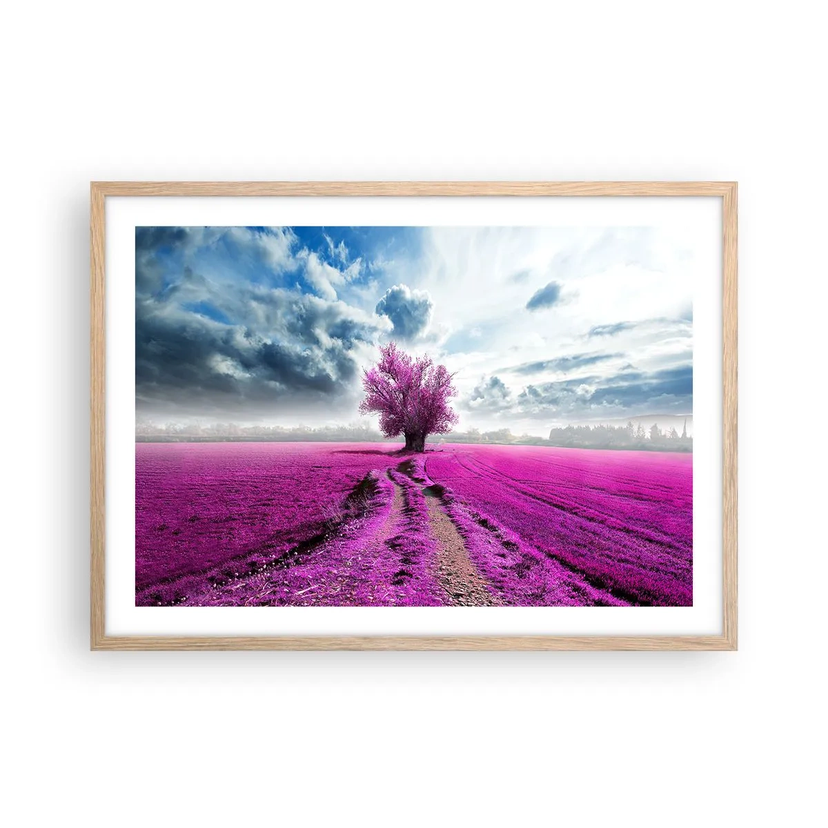Affiche dans un chêne clair - Poster - Lande - nature sauvage - 70x50 cm