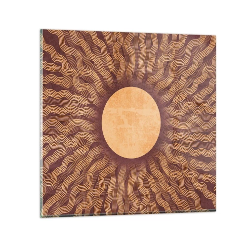 Impression sur verre - Image sur verre - Icône du soleil - 40x40 cm