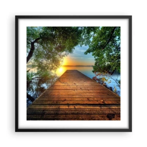 Affiche dans un cadre noir - Poster - Prenez votre temps, asseyez-vous - 50x50 cm