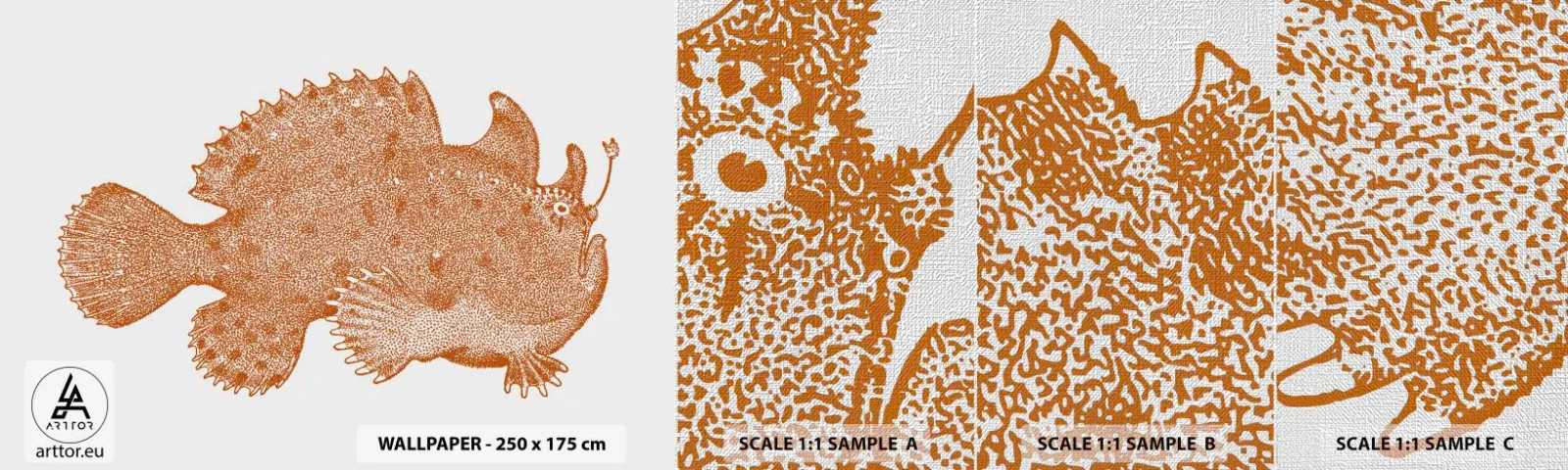 Échantillon de Papier Peint Premium Canvas - Et pourtant un poisson - Poisson de mer, Océan, Bord de mer - 100x30 cm