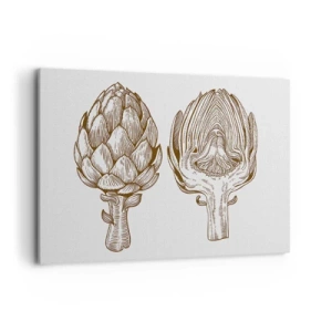 Impression sur toile - Image sur toile - Dessin d'art vintage d'un artichaut - 120x80cm - Leçon d’anatomie - Décoration murale moderne pour le salon et la chambre ARTTOR