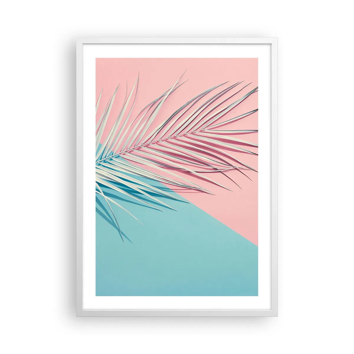 Affiche dans un cadre blanc - Poster - Impression tropicale - 50x70 cm